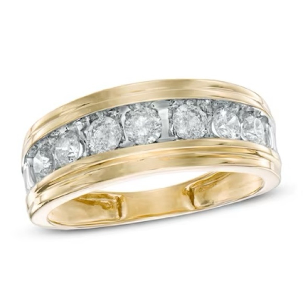 Men’s 1 CT. T.W. Diamond Ring Comfort Fit Band in 10K Gold